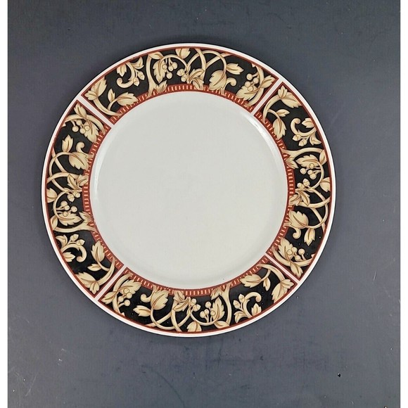 Sango Stoneware 7 1/2" Salad Plate  Savoy #8802 Pattern Royal Majestic black - Picture 4 of 4